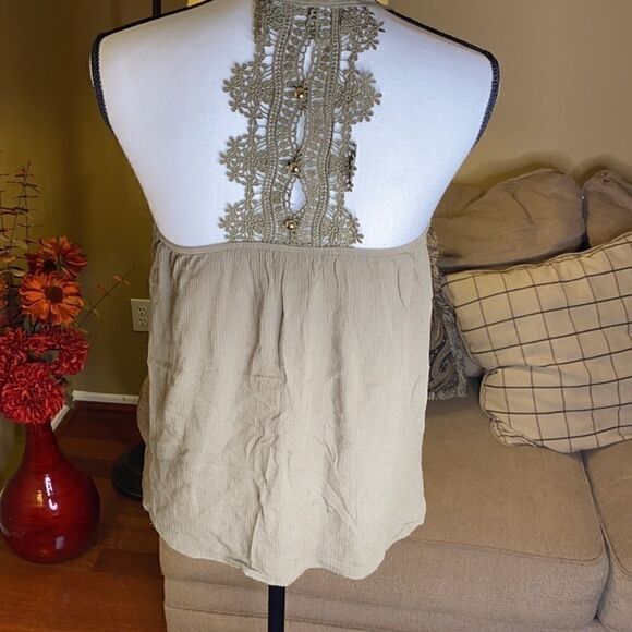 Olive Green Racer Back Tank, Sz M - Picture 3 of 4